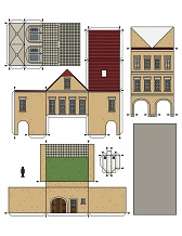 ocuklar iin hazr ev model maketi ablonu, paper craft model house